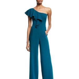 NWT Black Halo Kalyan Jumpsuit - One Shoulder Blue Jumpsuit